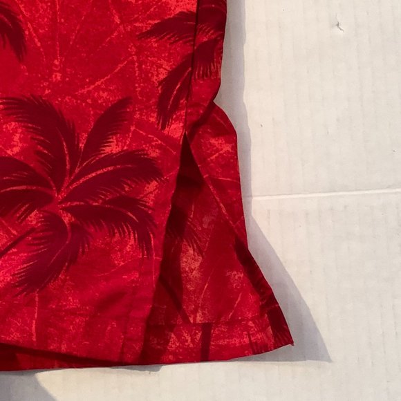 Rima Hawaiian Button Down Shirt Mens Large  Red with Cars and Palm Trees - Picture 5 of 7